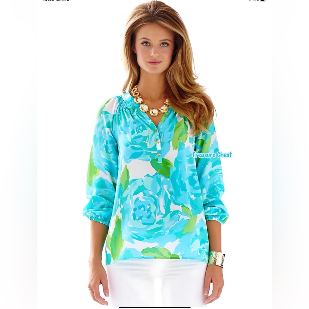 Lilly Pulitzer NWT Elsa Top Poolside Blue First Impressions 🦄 GRAIL XXS,XS